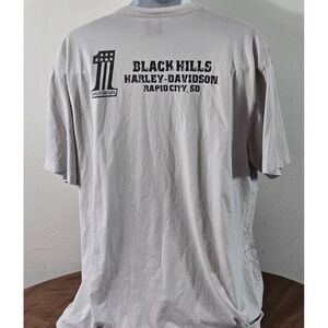 Harley Davidson T Shirt Graphic Tee Shirt Gray Size 2XL Black Hills SE 2017
